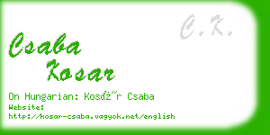 csaba kosar business card